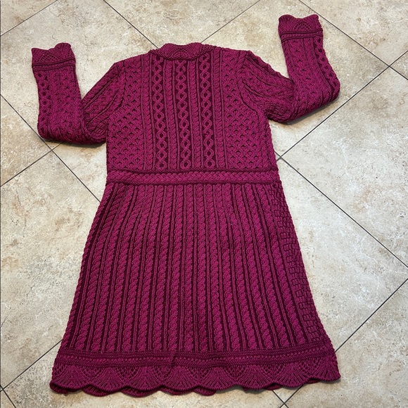 Aran Crafts Cardigan Womens Long Merino Wool Duster Ireland size M - Picture 5 of 9